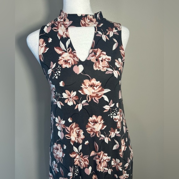 ✨Aeropostale Medium floral sleeves Midi Sundress keyhole mock neck - Picture 4 of 9